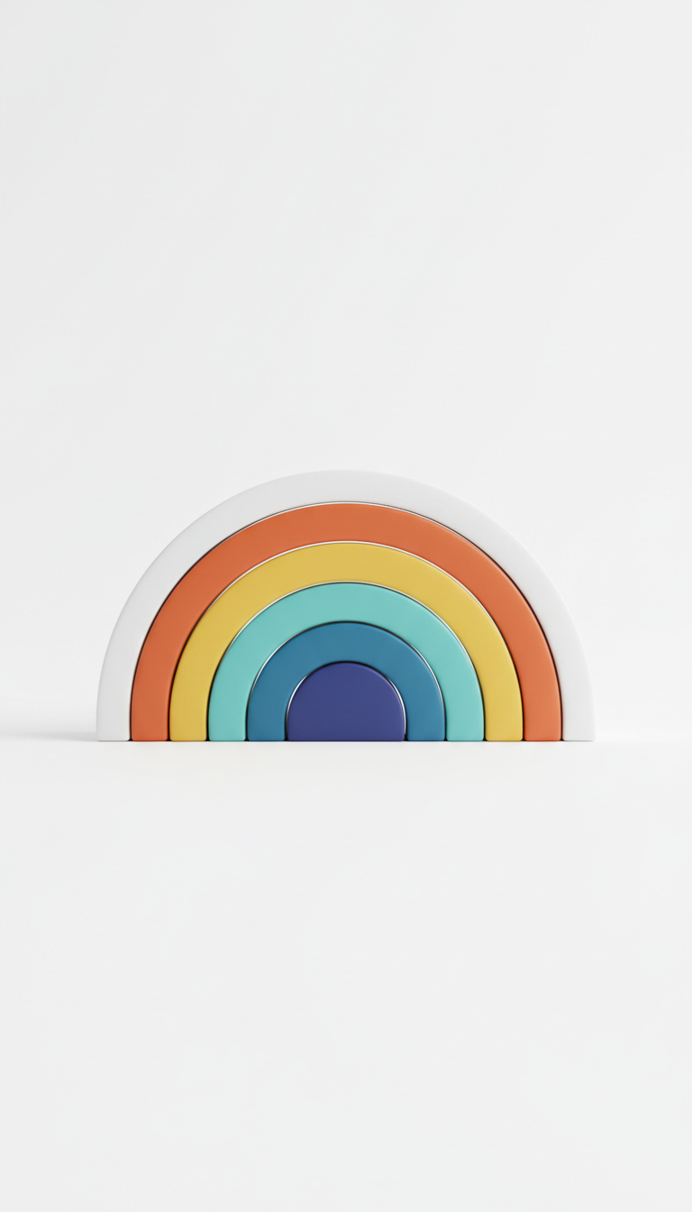 Brinquedo empilhável arco-íris vibrante